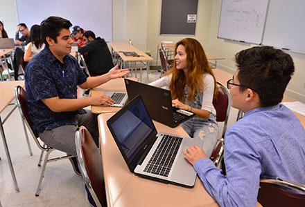 Students working in a group